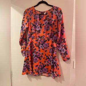 Free people long-sleeved floral minidress